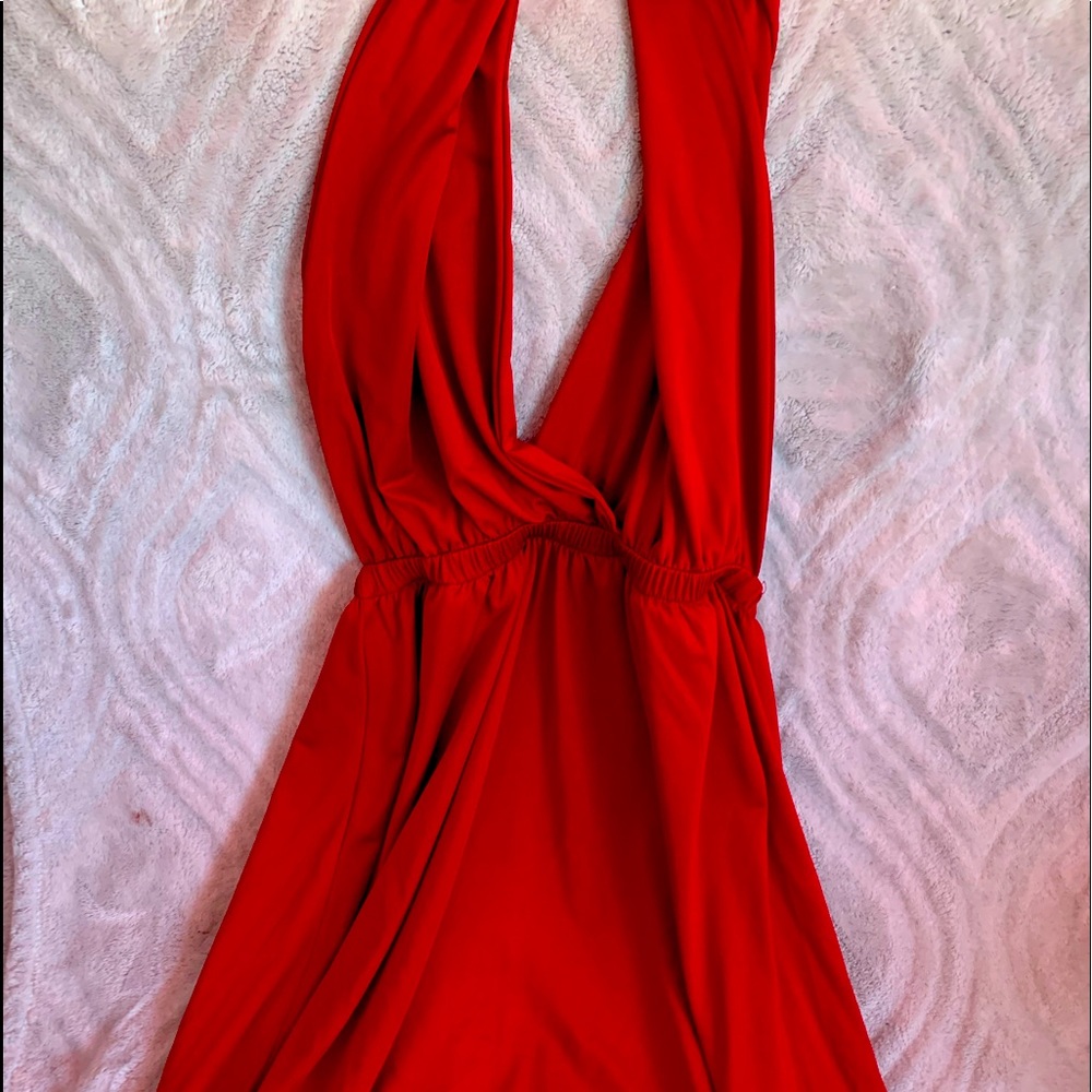Long red dress